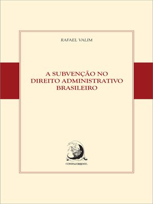 cover image of A subvenção no Direito Administrativo brasileiro